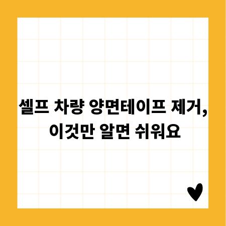 셀프 차량 양면테이프 제거, 이것만 알면 쉬워요