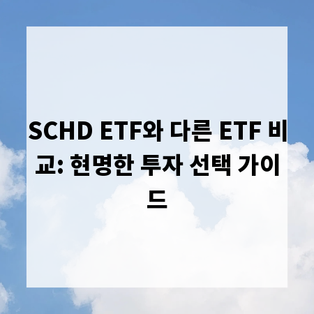 SCHD ETF와 다른 ETF 비교: 현명한 투자 선택 가이드