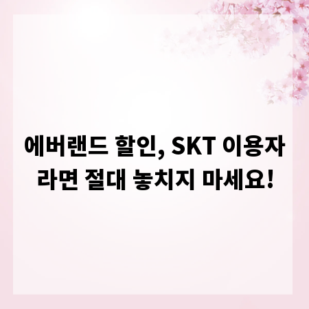 에버랜드 할인, SKT 이용자라면 절대 놓치지 마세요!