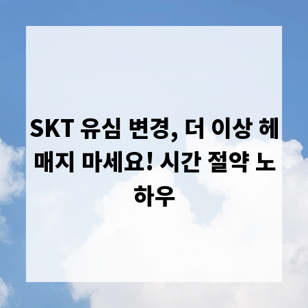SKT 유심 변경, 더 이상 헤매지 마세요! 시간 절약 노하우