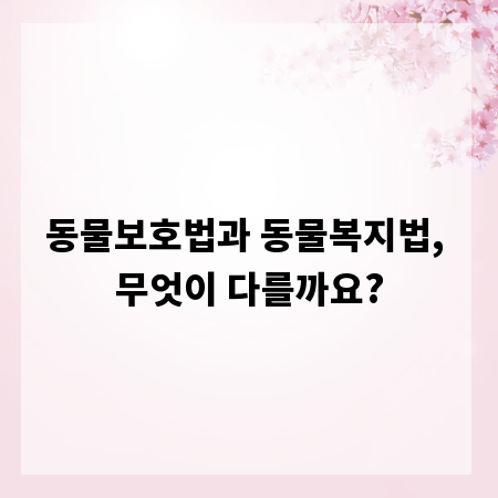 동물보호법과 동물복지법, 무엇이 다를까요?
