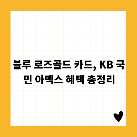 블루 로즈골드 카드, KB 국민 아멕스 혜택 총정리