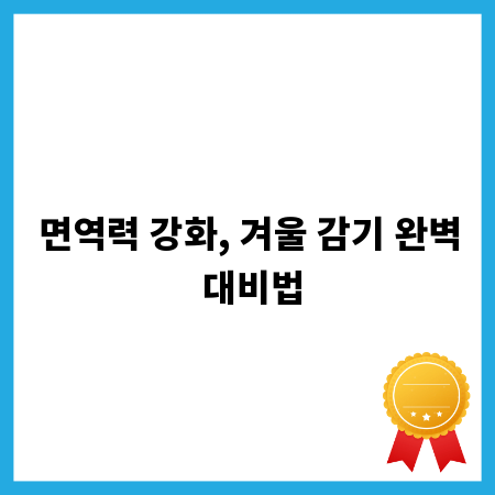 면역력 강화, 겨울 감기 완벽 대비법