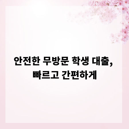 안전한 무방문 학생 대출, 빠르고 간편하게