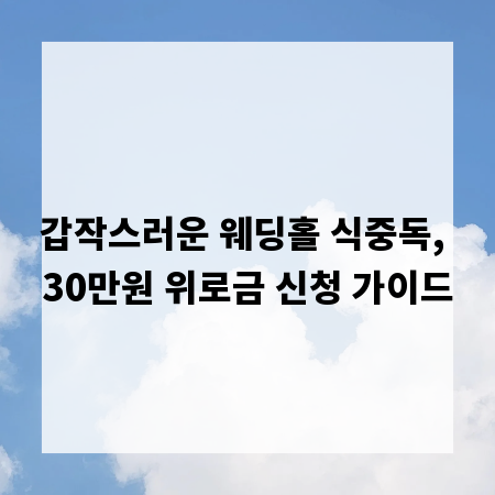 갑작스러운 웨딩홀 식중독, 30만원 위로금 신청 가이드