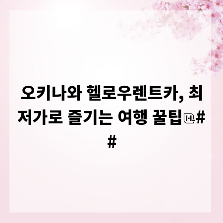 오키나와 헬로우렌트카, 최저가로 즐기는 여행 꿀팁
##