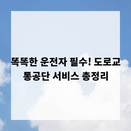 똑똑한 운전자 필수! 도로교통공단 서비스 총정리