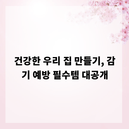 건강한 우리 집 만들기, 감기 예방 필수템 대공개