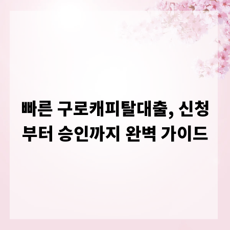 빠른 구로캐피탈대출, 신청부터 승인까지 완벽 가이드