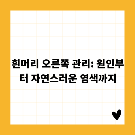 흰머리 오른쪽 관리: 원인부터 자연스러운 염색까지