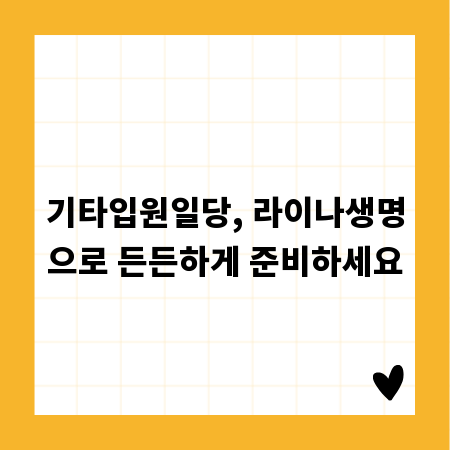 기타입원일당, 라이나생명으로 든든하게 준비하세요