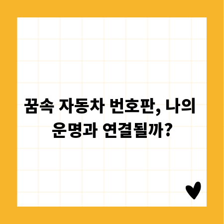 꿈속 자동차 번호판, 나의 운명과 연결될까?