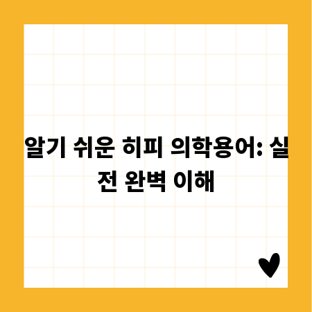 알기 쉬운 히피 의학용어: 실전 완벽 이해