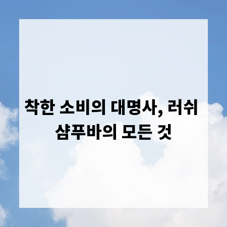 착한 소비의 대명사, 러쉬 샴푸바의 모든 것