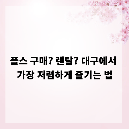 플스 구매? 렌탈? 대구에서 가장 저렴하게 즐기는 법