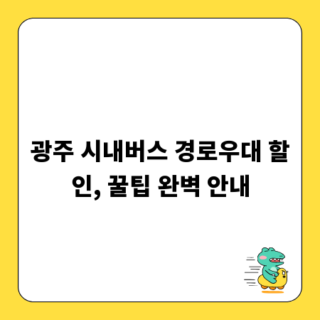 광주 시내버스 경로우대 할인, 꿀팁 완벽 안내