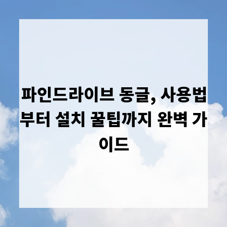 파인드라이브 동글, 사용법부터 설치 꿀팁까지 완벽 가이드