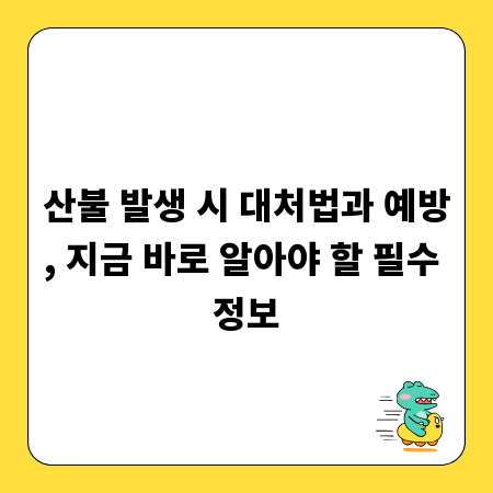 산불 발생 시 대처법과 예방, 지금 바로 알아야 할 필수 정보