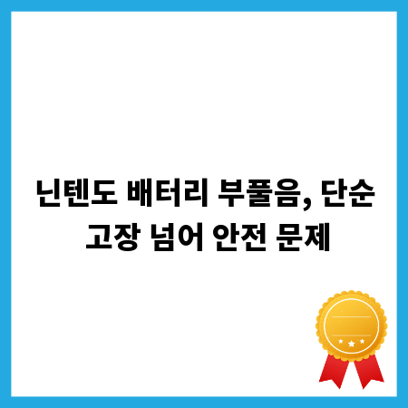 닌텐도 배터리 부풀음, 단순 고장 넘어 안전 문제