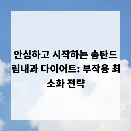 안심하고 시작하는 송탄드림내과 다이어트: 부작용 최소화 전략