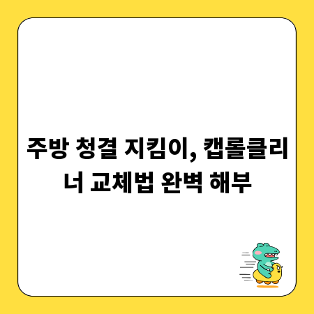 주방 청결 지킴이, 캡롤클리너 교체법 완벽 해부