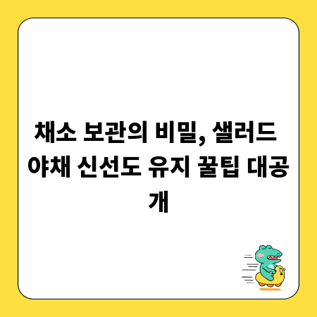 채소 보관의 비밀, 샐러드 야채 신선도 유지 꿀팁 대공개