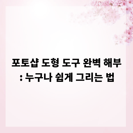 포토샵 도형 도구 완벽 해부: 누구나 쉽게 그리는 법