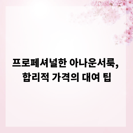 프로페셔널한 아나운서룩, 합리적 가격의 대여 팁