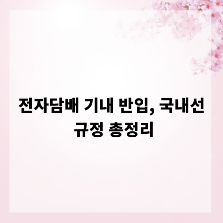 전자담배 기내 반입, 국내선 규정 총정리