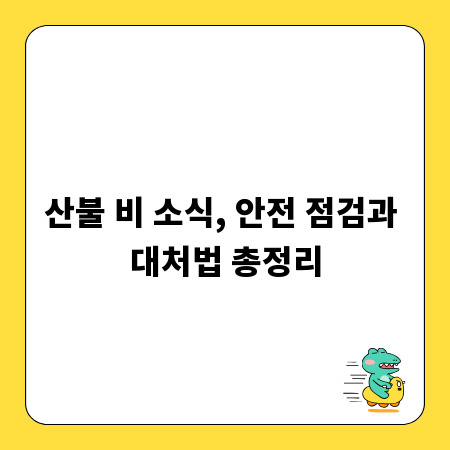 산불 비 소식, 안전 점검과 대처법 총정리