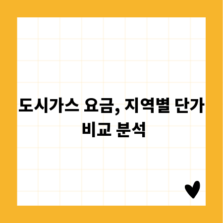 도시가스 요금, 지역별 단가 비교 분석