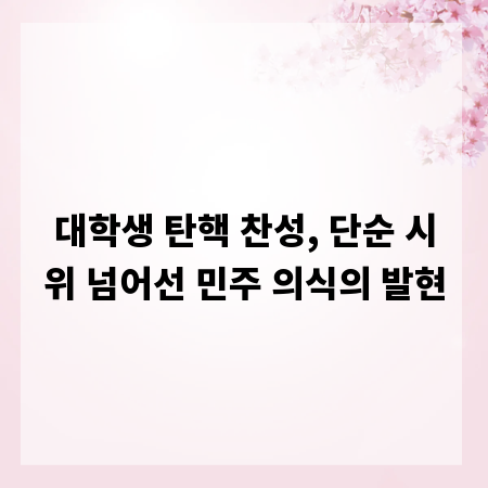 대학생 탄핵 찬성, 단순 시위 넘어선 민주 의식의 발현