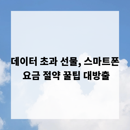 데이터 초과 선물, 스마트폰 요금 절약 꿀팁 대방출
