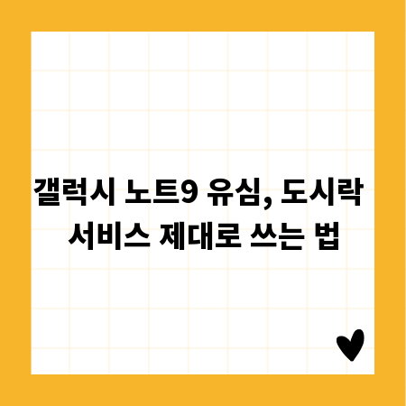 갤럭시 노트9 유심, 도시락 서비스 제대로 쓰는 법
