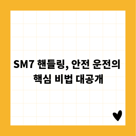 SM7 핸들링, 안전 운전의 핵심 비법 대공개