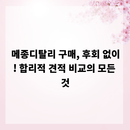 메종디탈리 구매, 후회 없이! 합리적 견적 비교의 모든 것