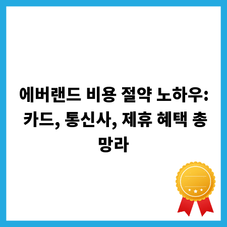 에버랜드 비용 절약 노하우: 카드, 통신사, 제휴 혜택 총망라