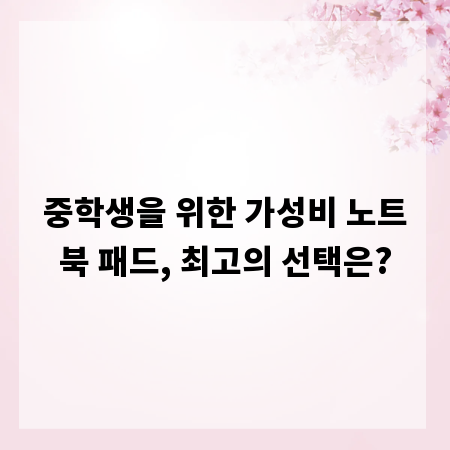 중학생을 위한 가성비 노트북 패드, 최고의 선택은?