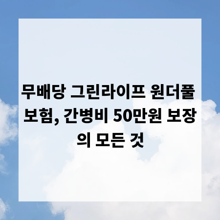 무배당 그린라이프 원더풀 보험, 간병비 50만원 보장의 모든 것