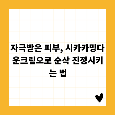 자극받은 피부, 시카카밍다운크림으로 순삭 진정시키는 법