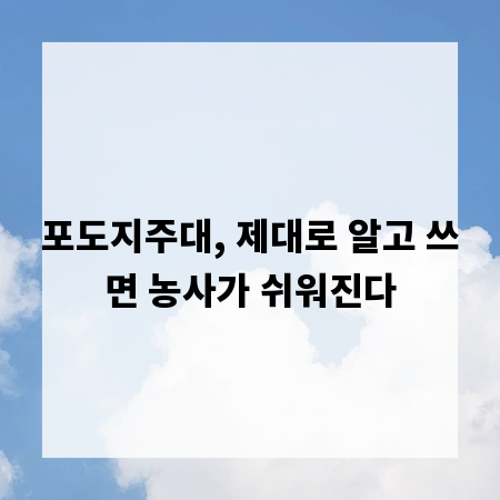 포도지주대, 제대로 알고 쓰면 농사가 쉬워진다