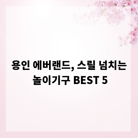 용인 에버랜드, 스릴 넘치는 놀이기구 BEST 5