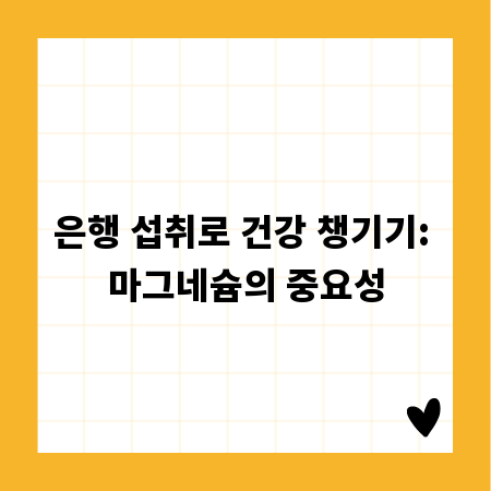 은행 섭취로 건강 챙기기: 마그네슘의 중요성