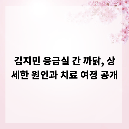 김지민 응급실 간 까닭, 상세한 원인과 치료 여정 공개