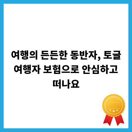 여행의 든든한 동반자, 토글 여행자 보험으로 안심하고 떠나요