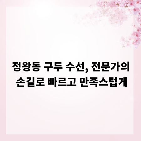 정왕동 구두 수선, 전문가의 손길로 빠르고 만족스럽게