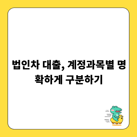 법인차 대출, 계정과목별 명확하게 구분하기