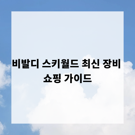 비발디 스키월드 최신 장비 쇼핑 가이드
