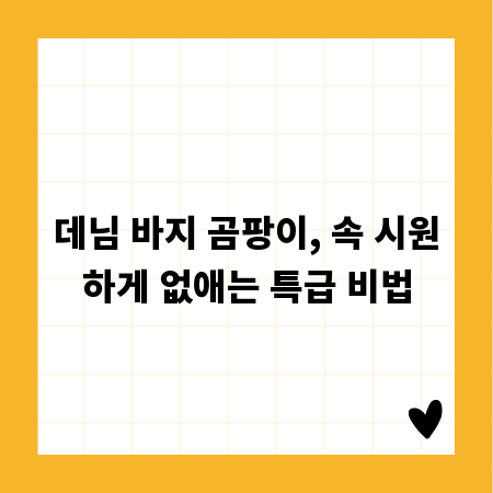 데님 바지 곰팡이, 속 시원하게 없애는 특급 비법