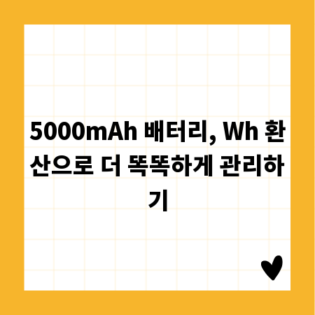 5000mAh 배터리, Wh 환산으로 더 똑똑하게 관리하기